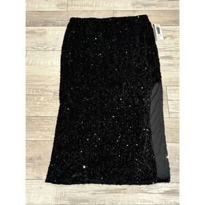 Madden NYC black sequin velvet maxi skirt size XL